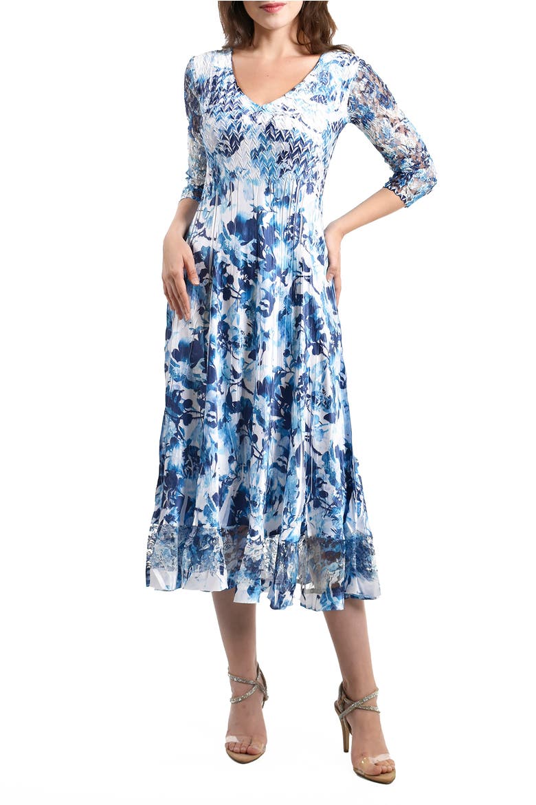 Greecian Vines Printed Dress, Main, color, Santoirini