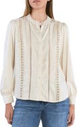 Billy T Sweet Confection Lace Inset Button-Up Shirt