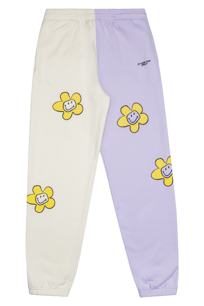 Smiley® x By Samii Ryan Growing Smiles Colorblock Fleece Joggers, Main, color, LAVENDER