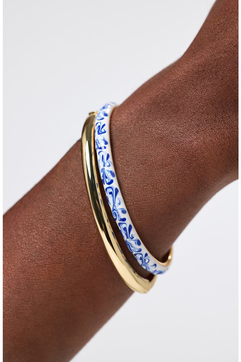 Arlo Marble Enamel Cuff Bracelet, Alternate, color, GOLD / MARBLE BLUE
