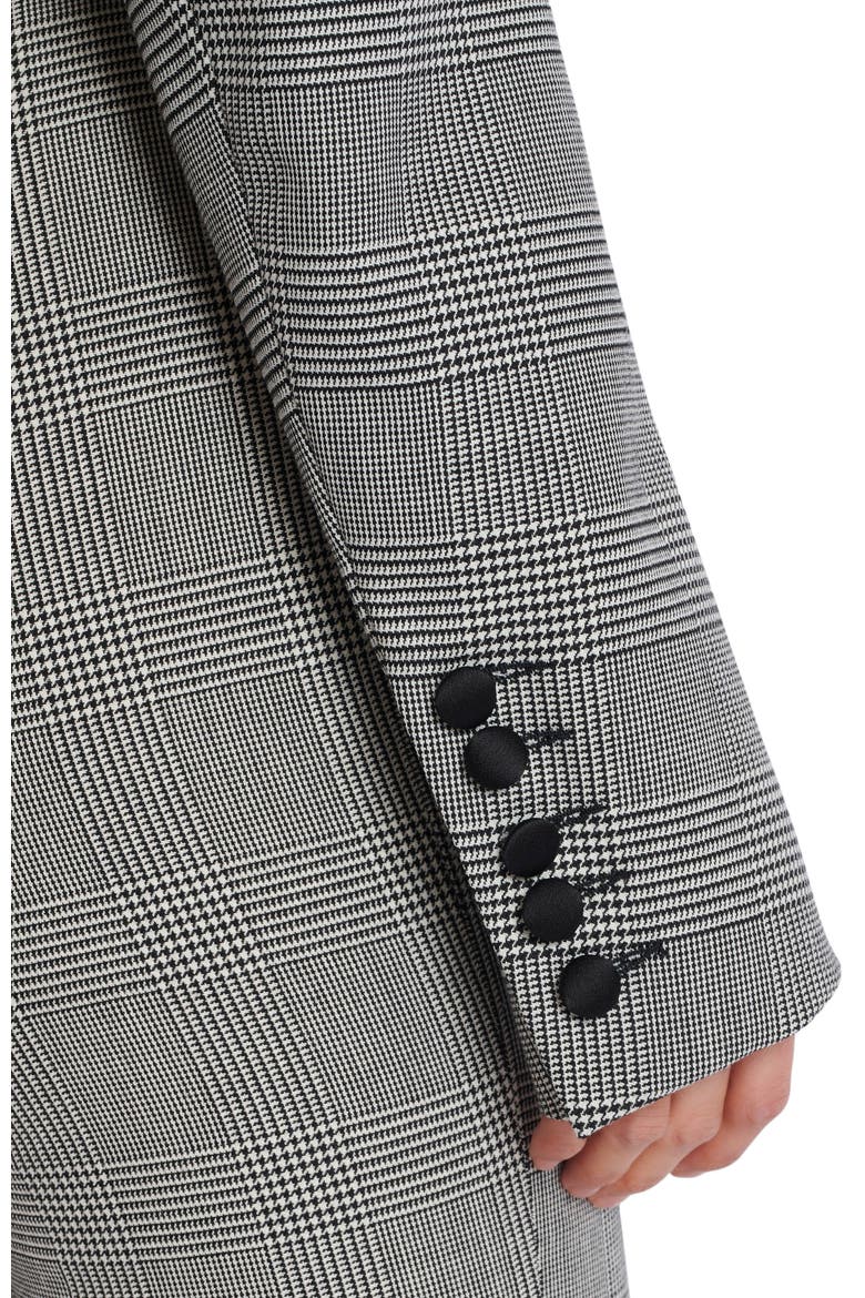 Cropped jacket in Prince of Wales jacquard, Alternate, color, black