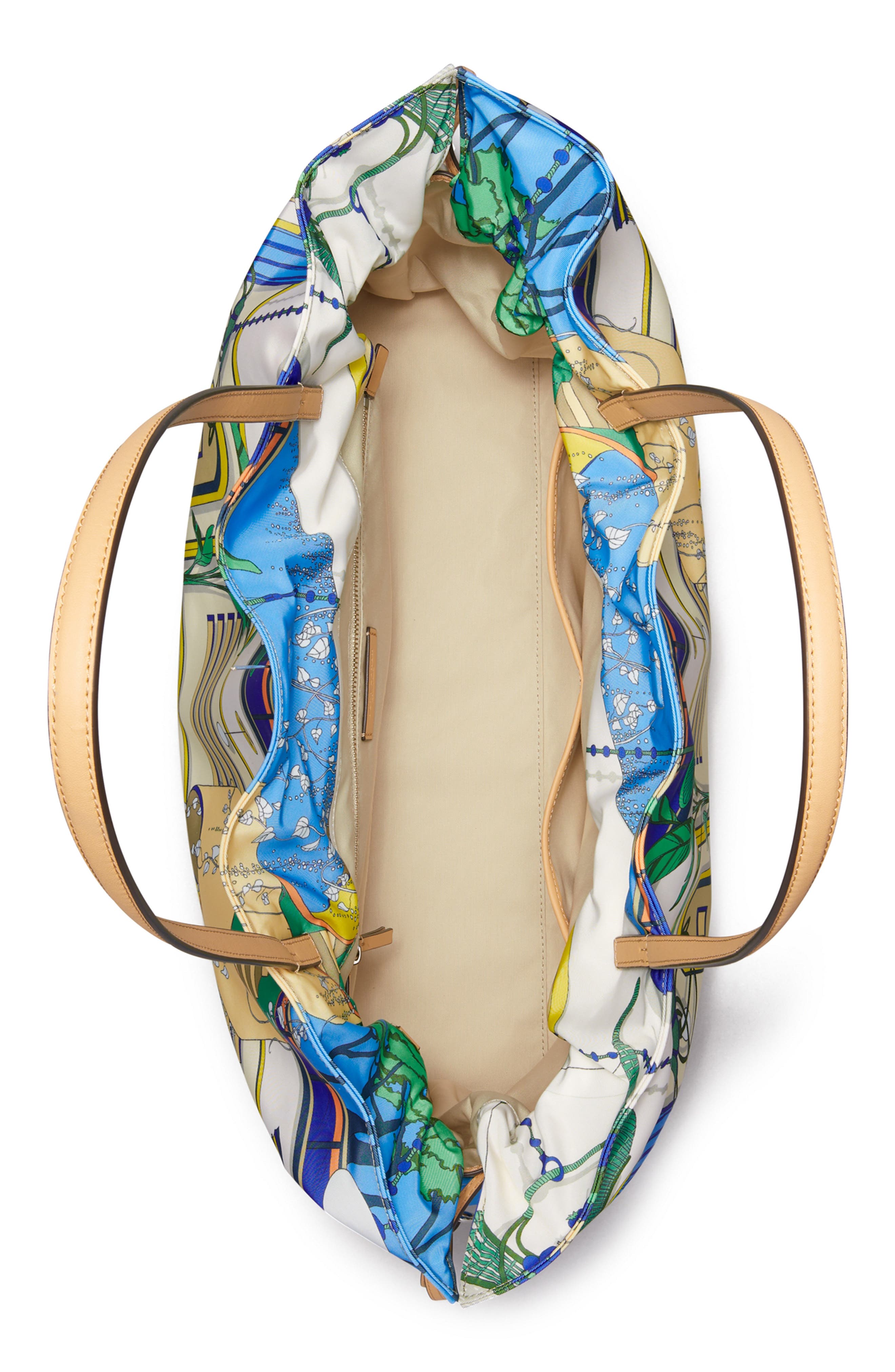 Ella Print Drawstring Tote, Alternate, color, THE POOL BLUE