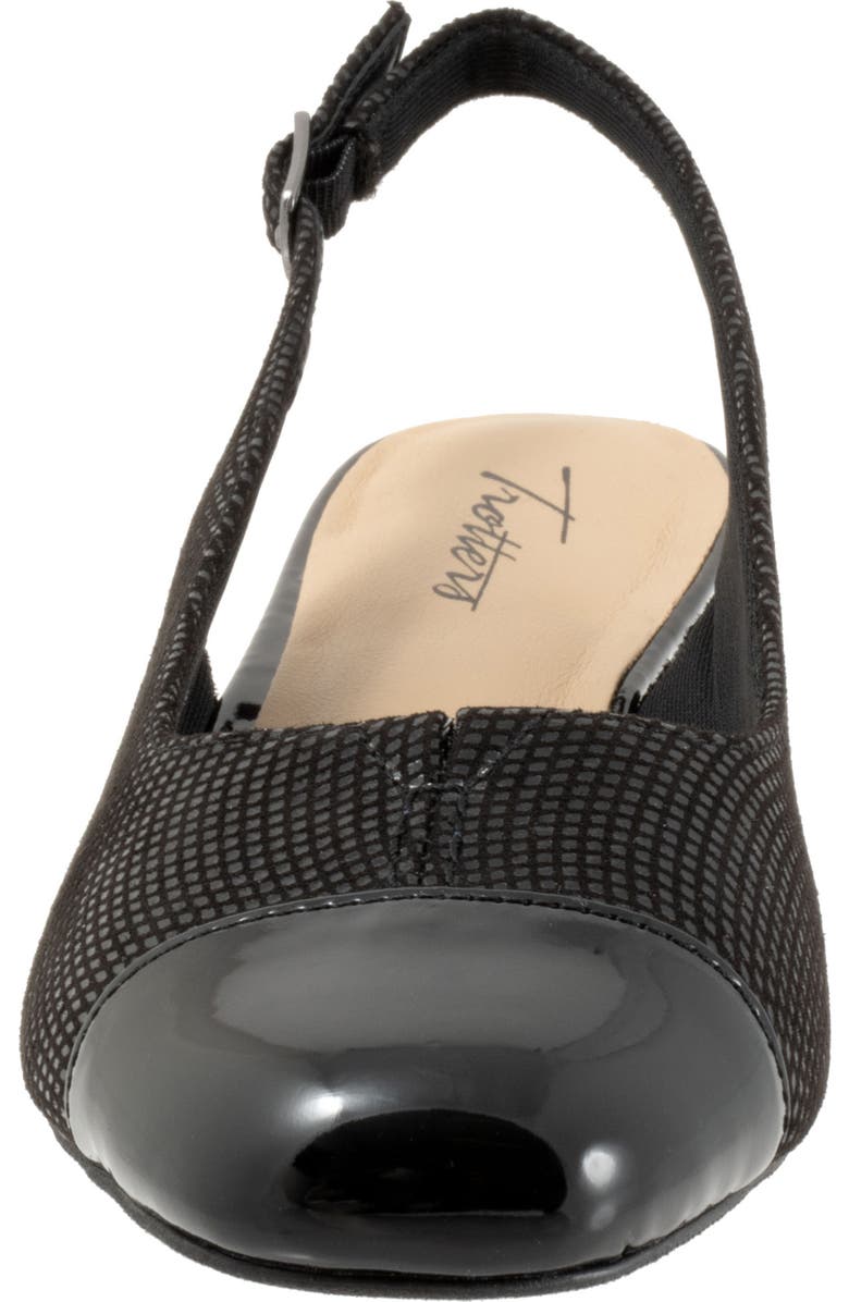 Trotters Dea Cap Toe Slingback Pump, Alternate, color, Black Mini Dot