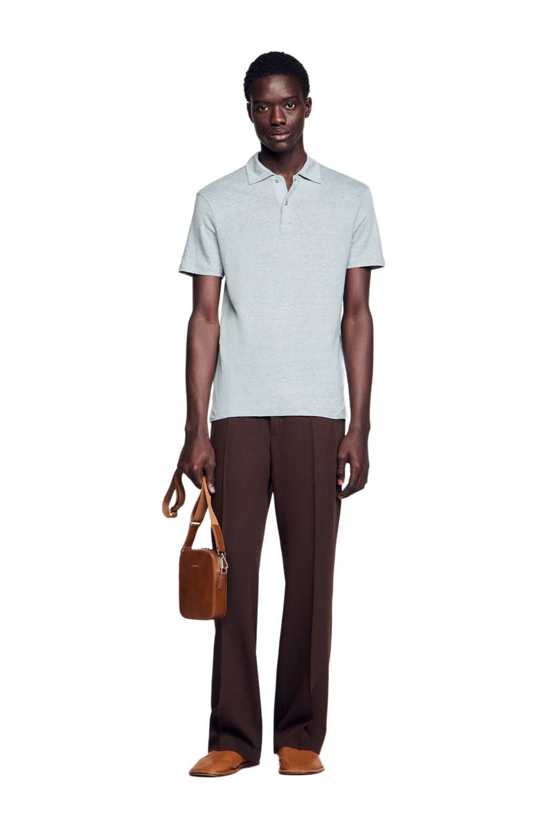 SANDRO Linen polo shirt, Main, color, 