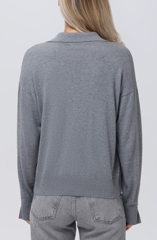 525 Maddi Johnny Collar Cotton Blend Sweater In Gray