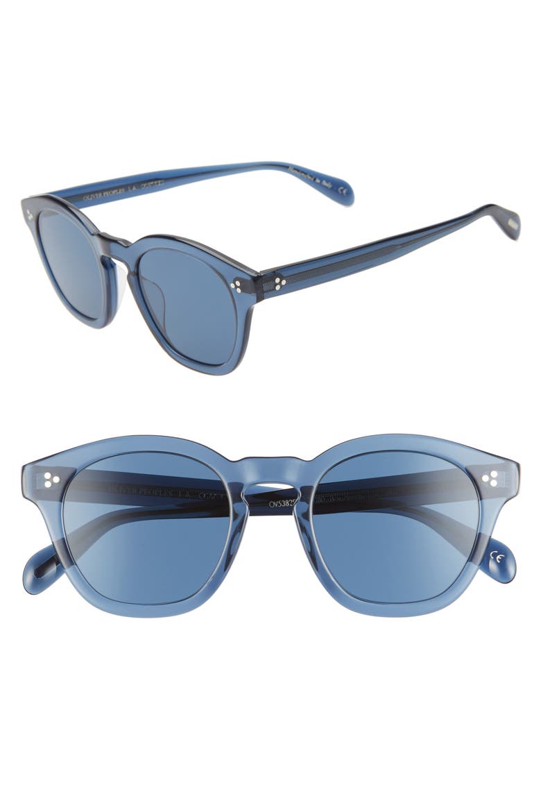 Boudreau 48mm Round Sunglasses, Main, color, BLUE/BLUE
