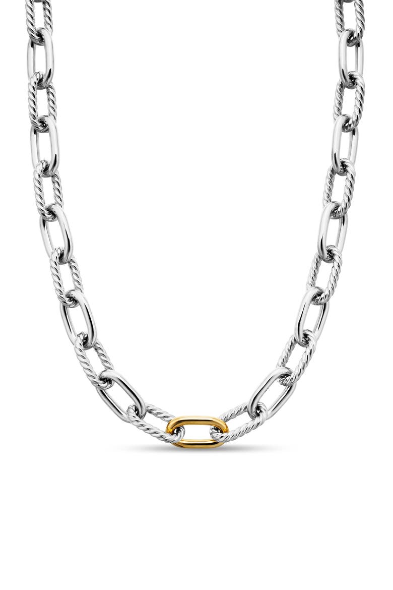 DY Madison® Chain Necklace in Sterling Silver with 18K Yellow Gold, 11mm, Main, color, GOLD/ SILVER