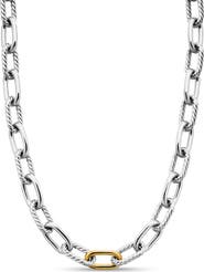 David Yurman DY Madison® Chain Necklace in Sterling Silver with 18K Yellow Gold, 11mm