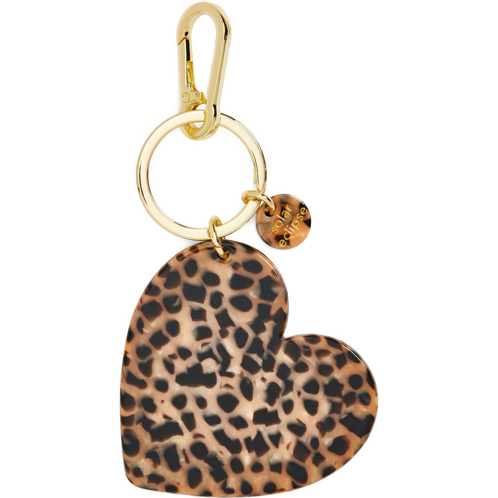 Solar Eclipse Handmade Heart Key Chain Bag Charm In Gold
