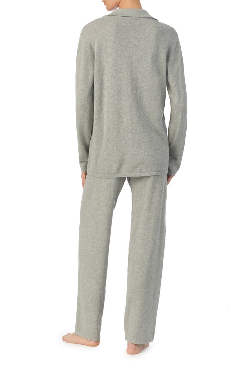Long Sleeve Cotton & Cashmere Knit Pajamas, Alternate, color, GREYHTHR