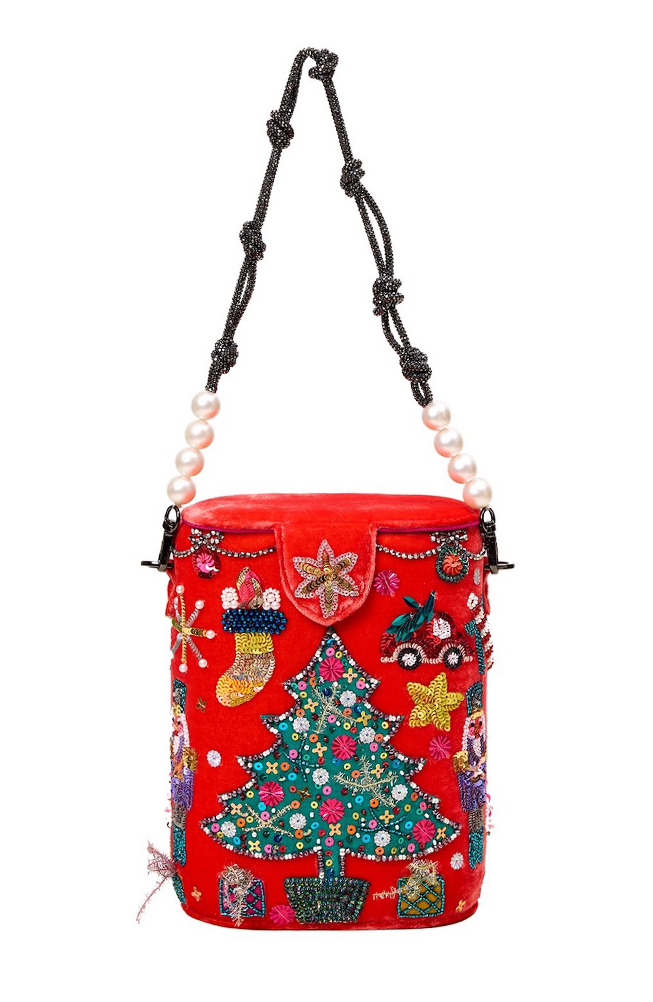 Simitri Ugly Christmas Bucket Bag, Main, color, 