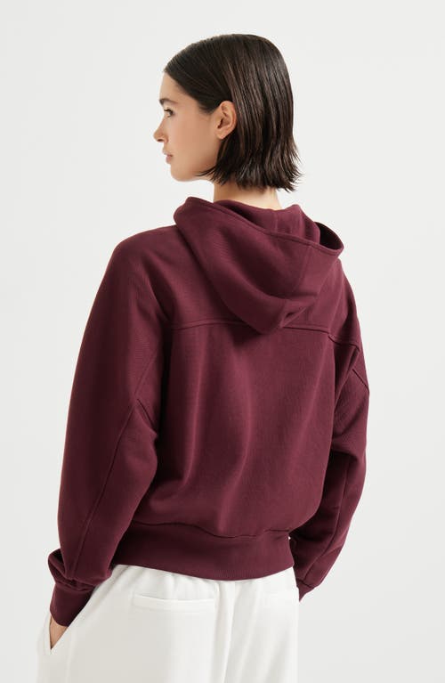 Brunello Cucinelli Pique Sweatshirt With Logo In Red