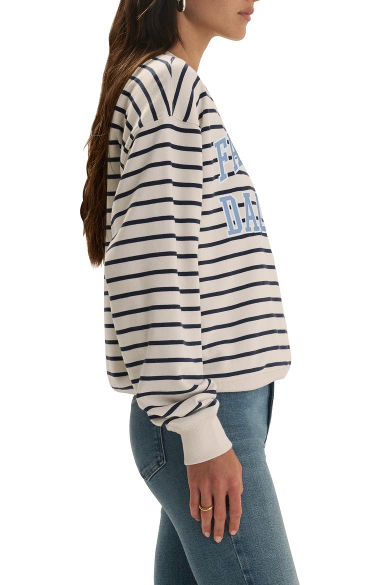 The Collegiate Classic Graphic Sweatshirt, Alternate, color, NAVY STRIPE/ SEA BLUE