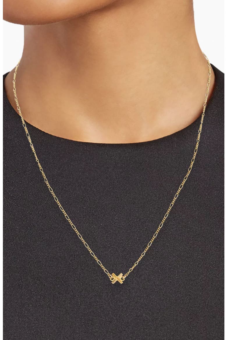 Woven X Charm Necklace, Alternate, color, Gold
