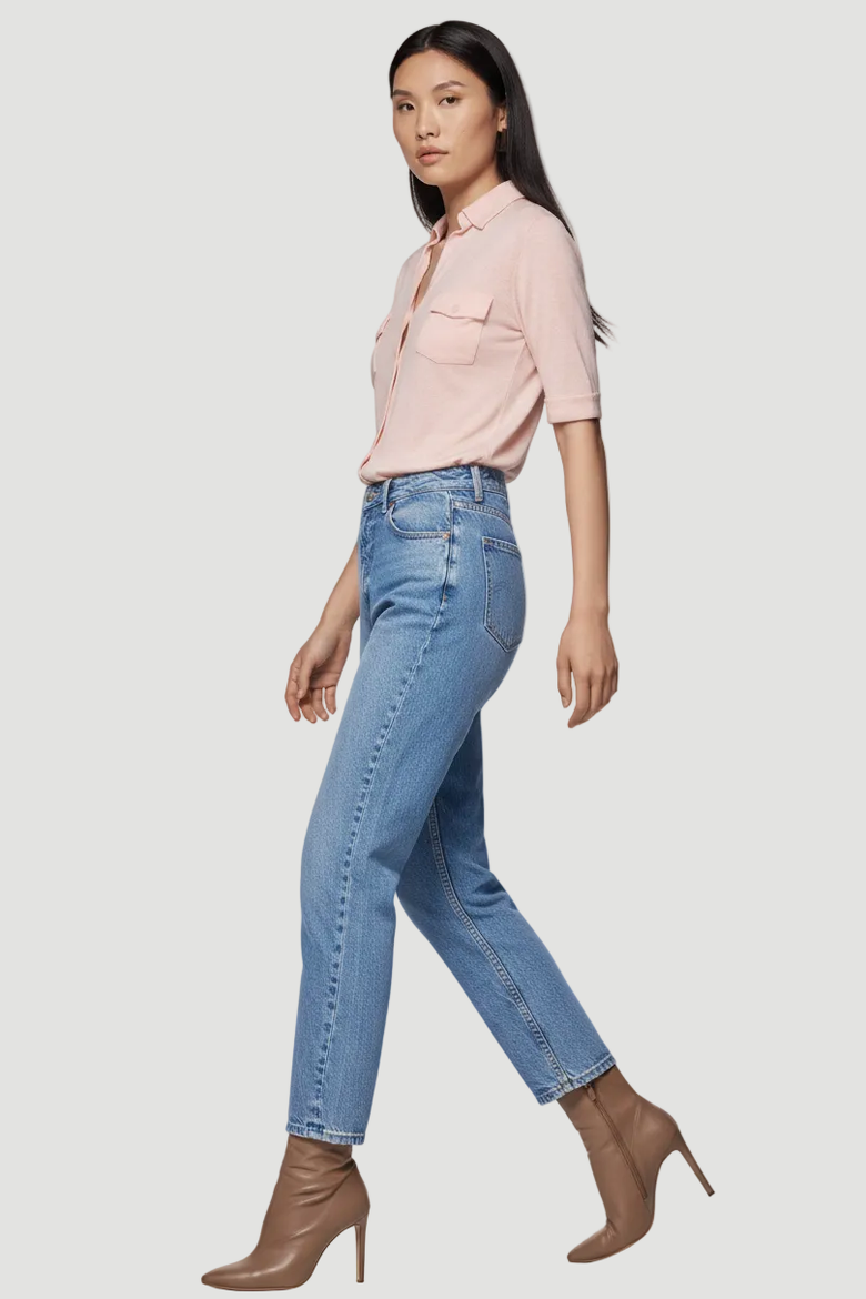 Stretch Linen 3/4 Sleeve Pocket Shirt, Alternate, color, POUDRE