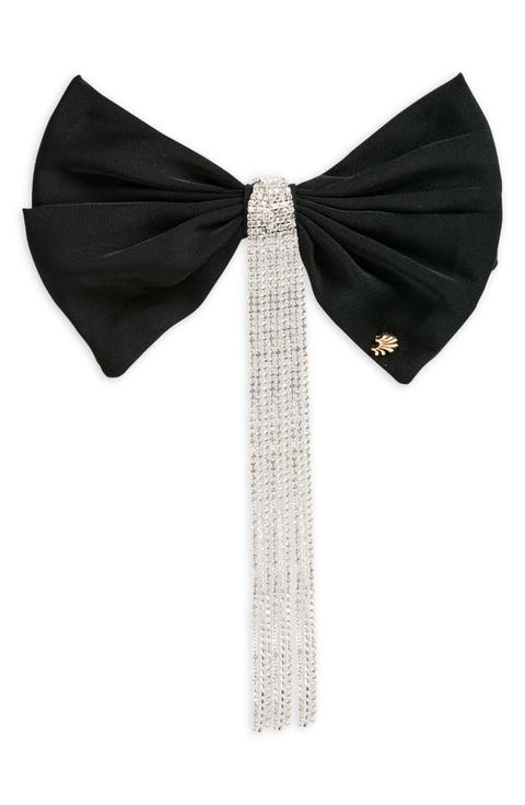 Kristina Crystal Fringe Bow Barrette