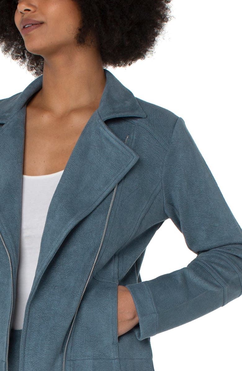 Liverpool Los Angeles Faux Suede Moto Jacket, Alternate, color,