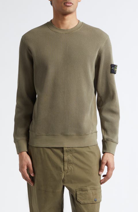 Cotton Waffle Knit Sweatshirt