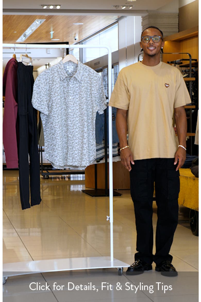 Riviera Slim Fit Floral Short Sleeve Stretch Cotton Button-Up Shirt video
