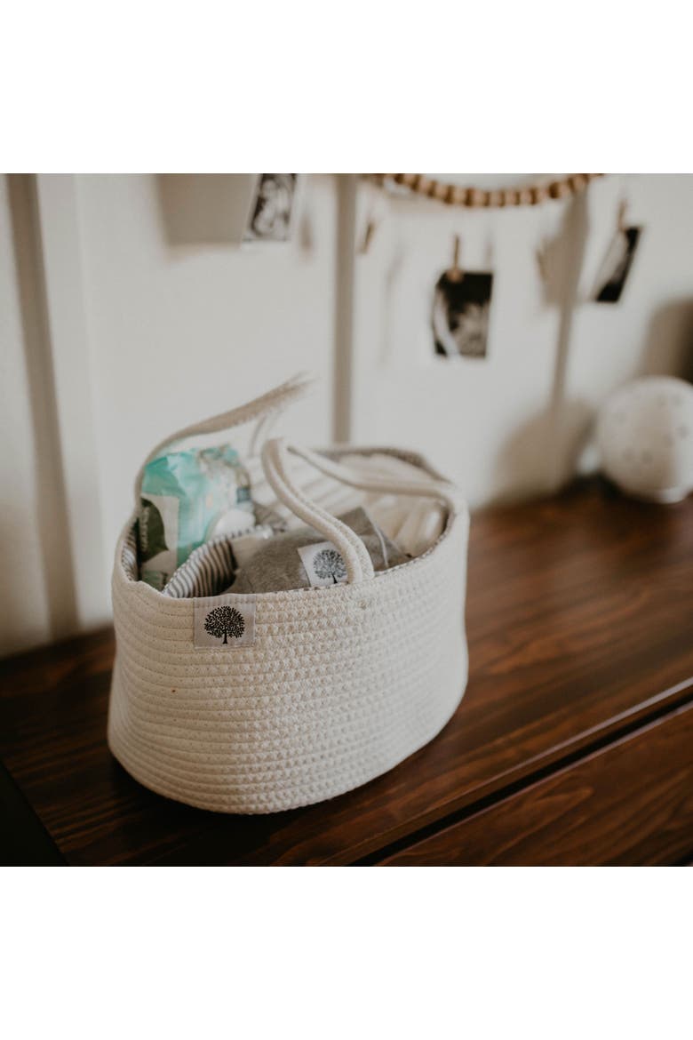 Rope Diaper Caddy, Alternate, color, White