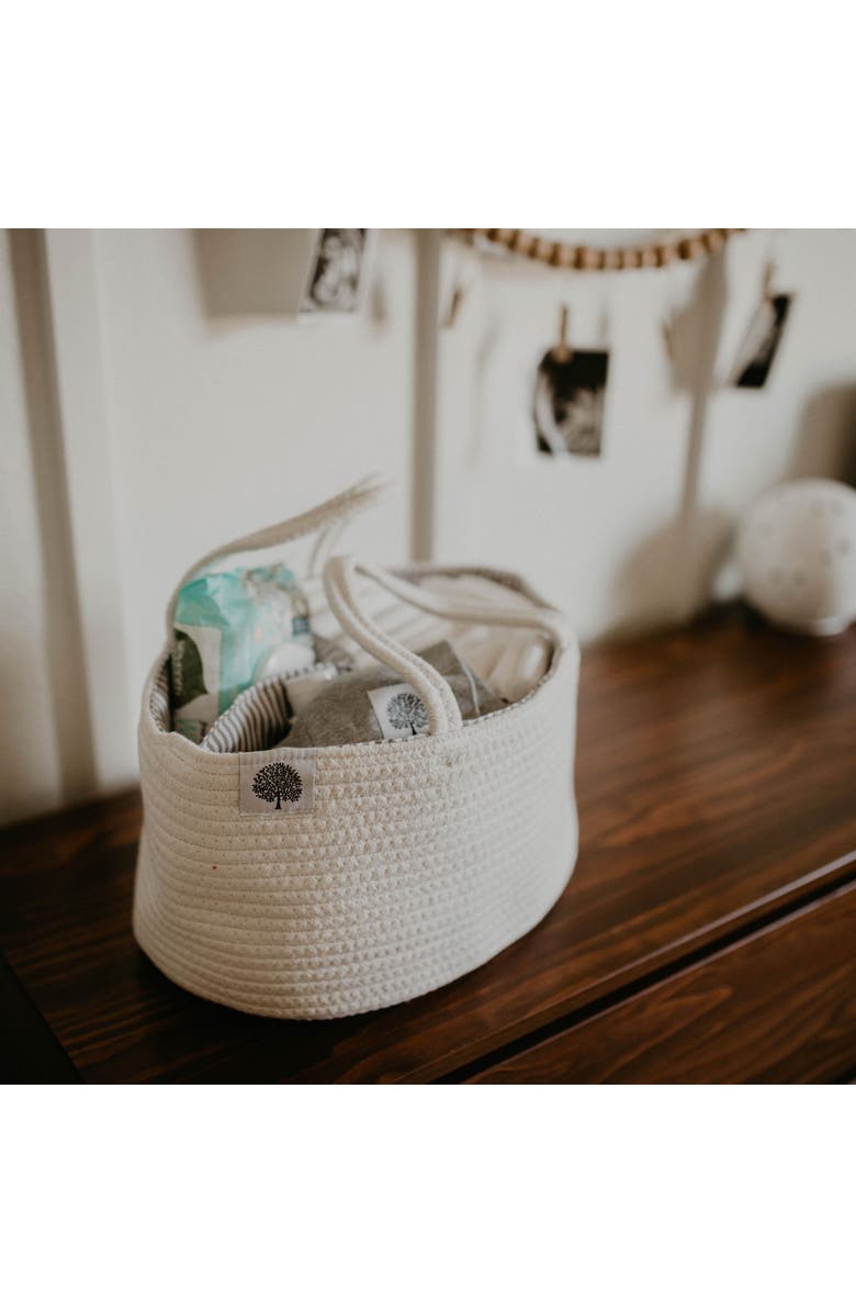 Parker Baby Co. Rope Diaper Caddy, Alternate, color, White