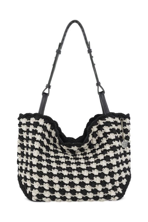 The Sak Los Feliz Medium Crochet Tote Bag in Black Ecru Shell at Nordstrom