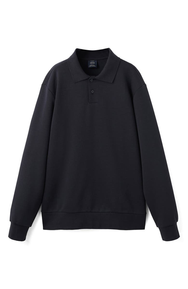 MANGO Regular Fit Polo Sweatshirt, Alternate, color, Navy
