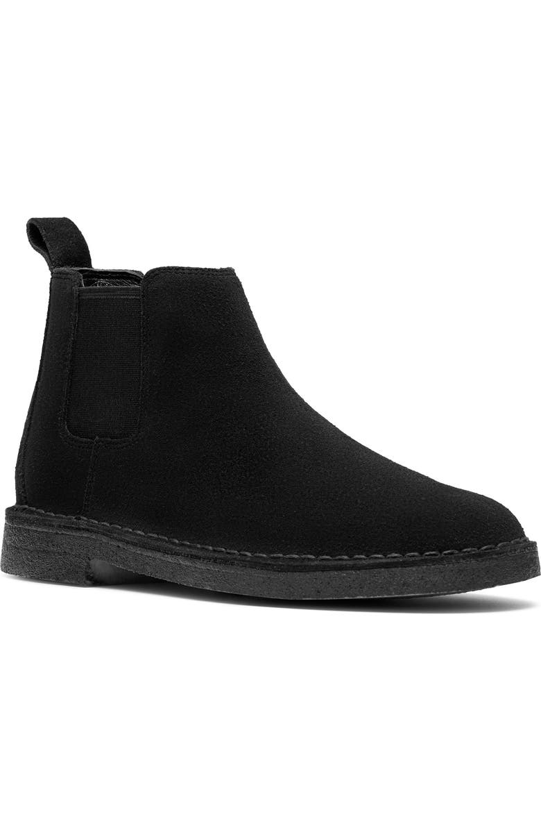Clarks<sup>®</sup> Originals Desert Chelsea Boot, Main, color, Black Suede