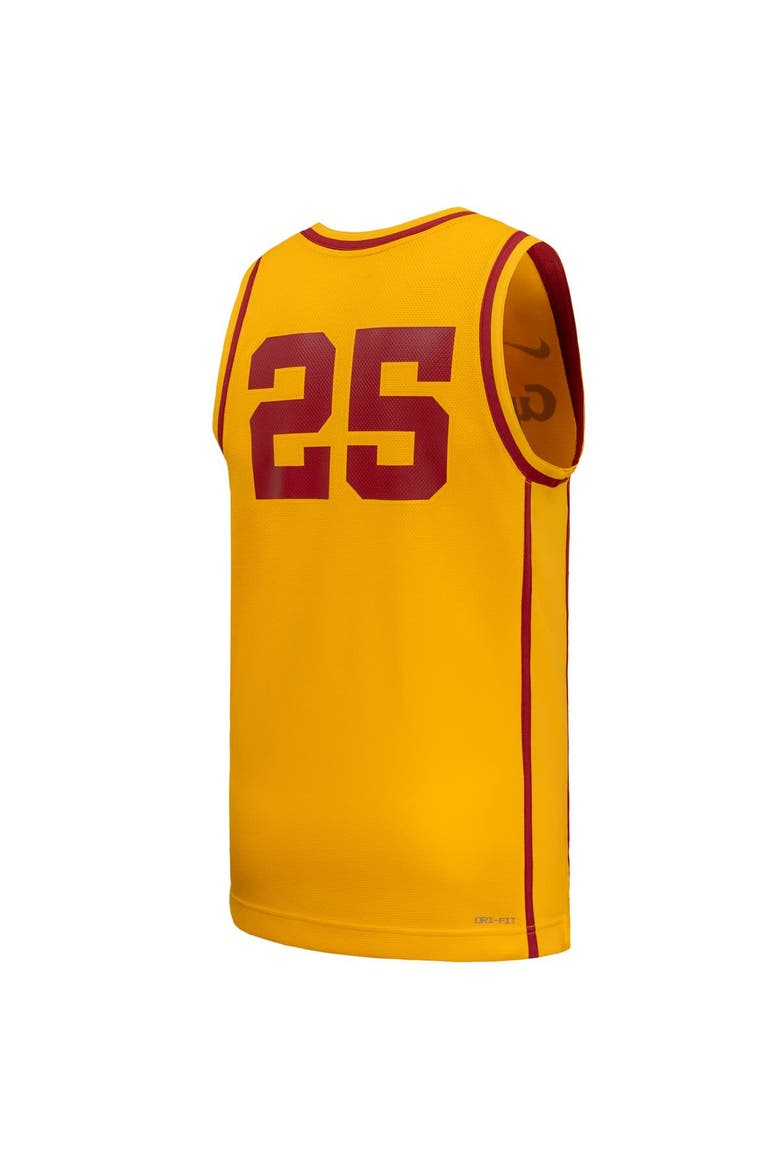 Men's Nike #25 Gold Iowa State Cyclones Replica Basketball Jersey, Alternate, color, Gold