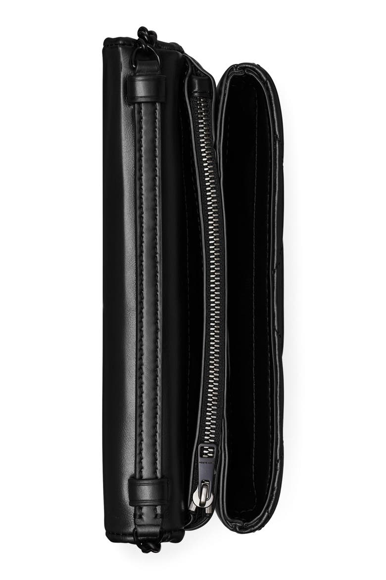 Kira Diamond Quilted Wallet on a Chain, Alternate, color, BLACK
