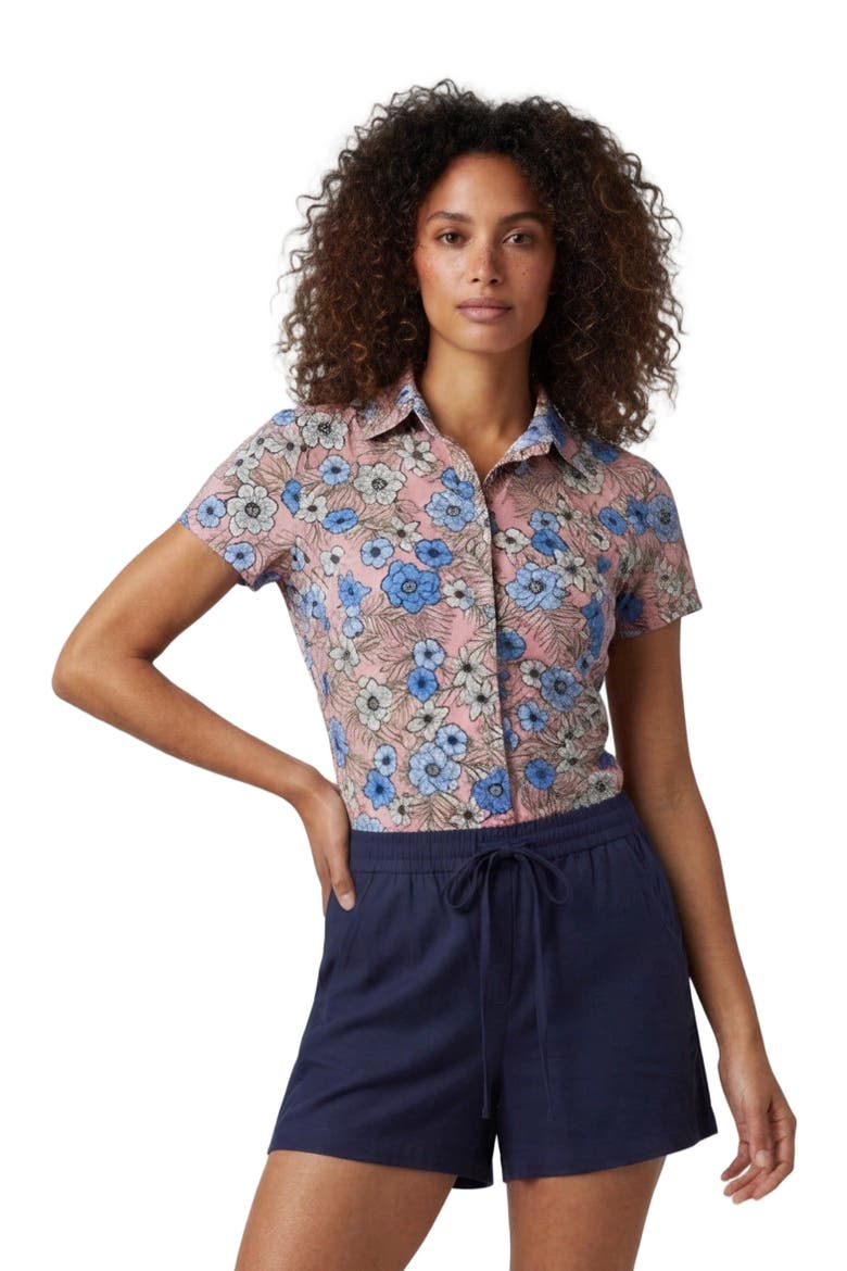 Tropical Mix Womens Printed Shirt, Main, color, TROPICAL MIX CORAL