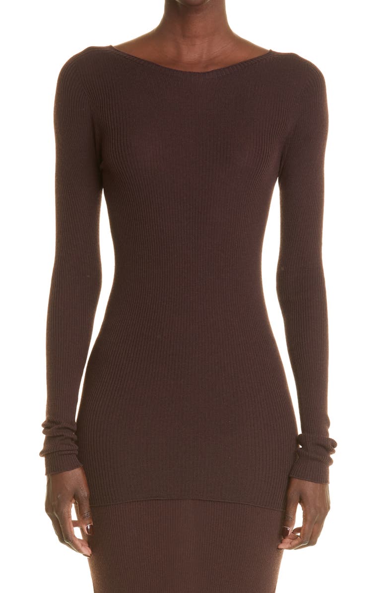 Rick Owens Ribbed New Wool Top, Main, color,