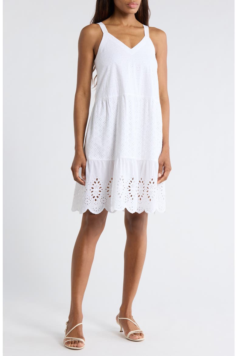 Napa Cotton Eyelet Sundress, Main, color, WHITE