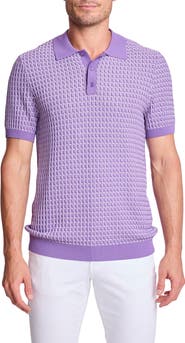 PAISLEY & GRAY Trim Fit Geometric Knit Polo