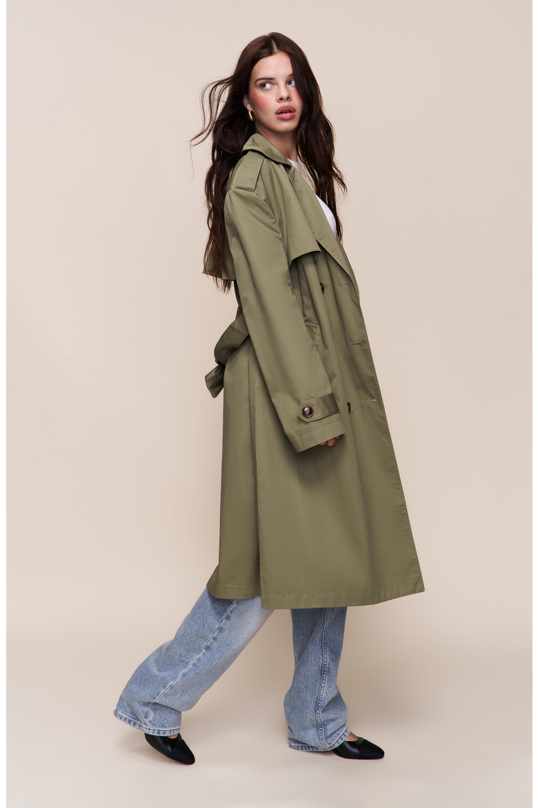 Classic Trench Coat, Alternate, color, Olive