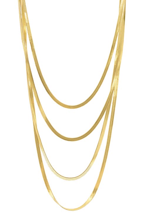 Davinci Layered Herringbone Chain Necklace