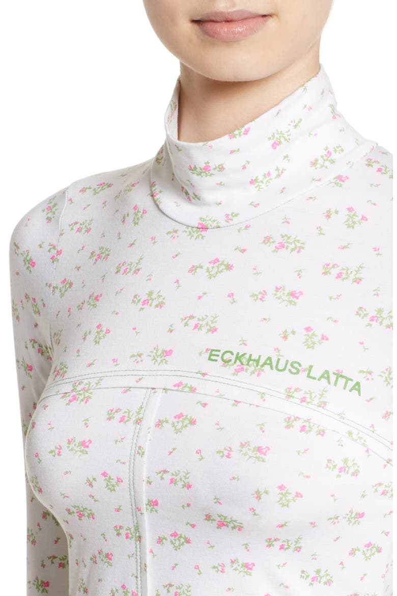 Lapped Baby Turtleneck, Alternate, color, PINK GREEN FLORAL