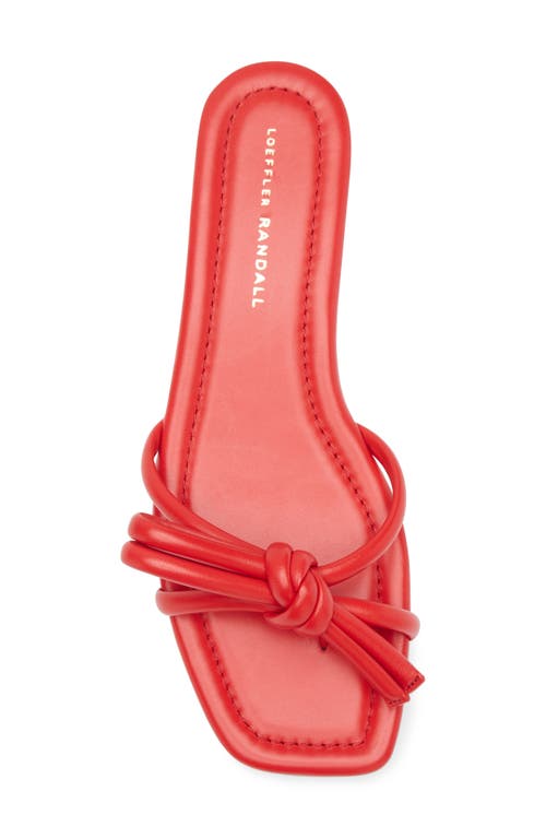 Loeffler Randall Hadley Leather Bow Flat Sandals In Red
