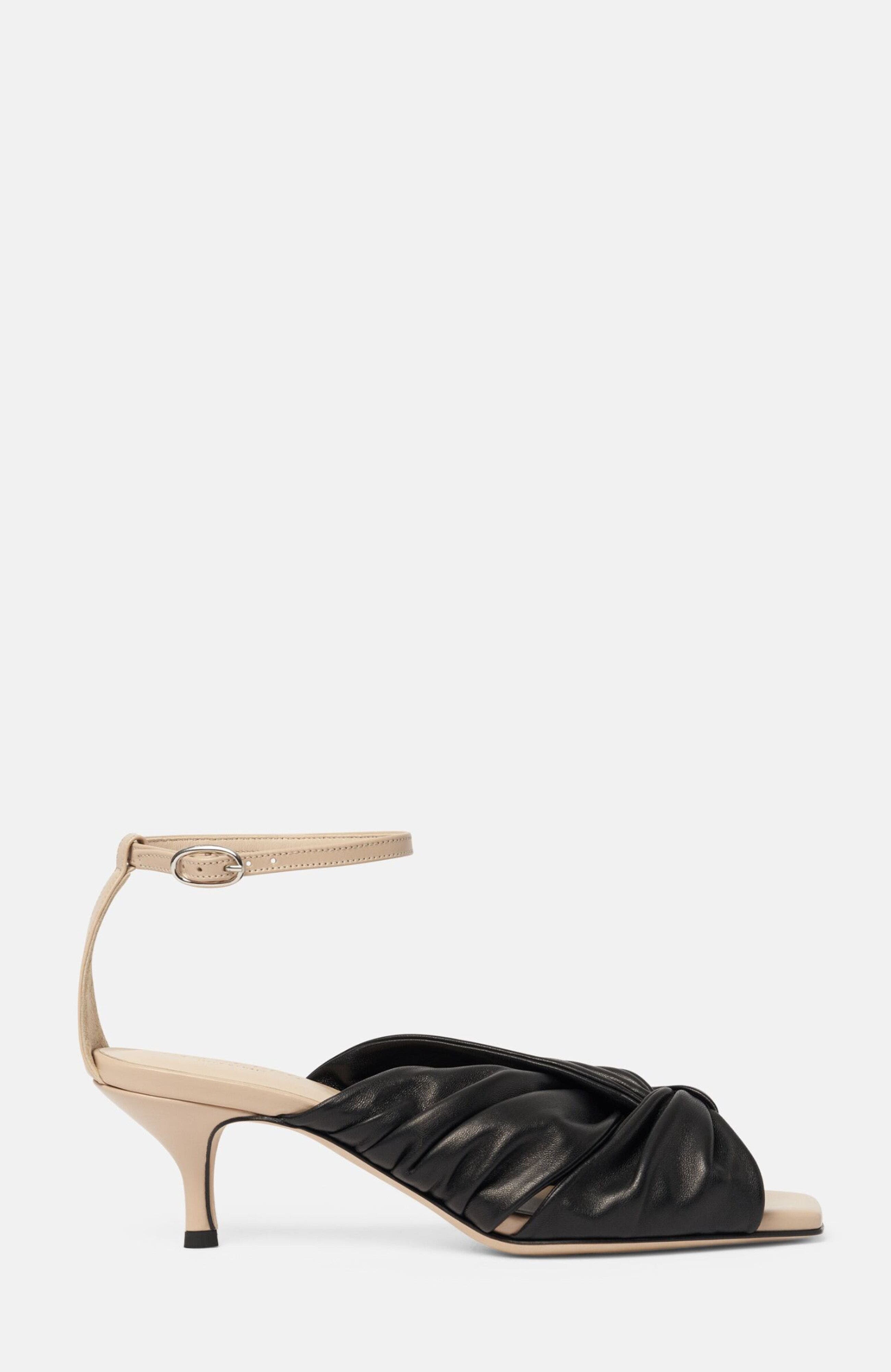 SCAROSSO Knot Sandals, Alternate, color, Black - Calf