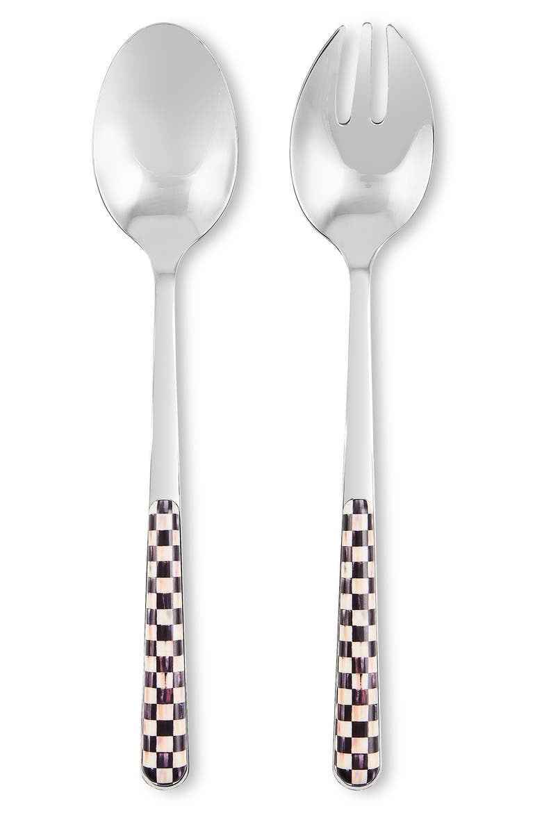 Courtly Check Bistro Salad Serving Set, Main, color, BLACK