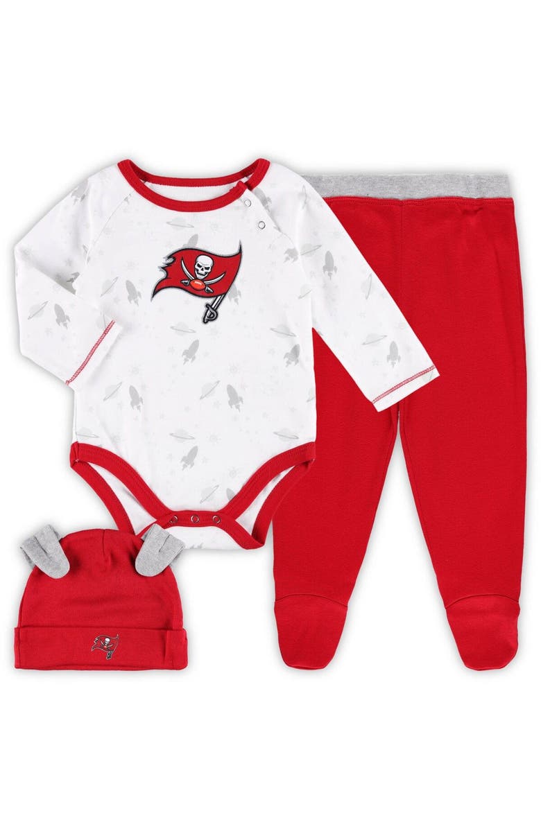 Outerstuff Newborn & Infant White/Red Tampa Bay Buccaneers Dream Team Bodysuit Pants & Hat Set, Main, color, 