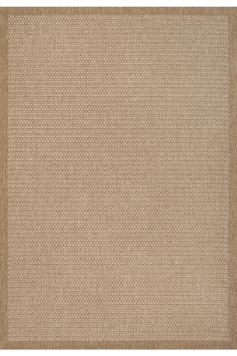 Maxine Easy Jute Contemporary Border Boho Fine Rib Weave Indoor/Outdoor Area Rug, Main, color, Beige