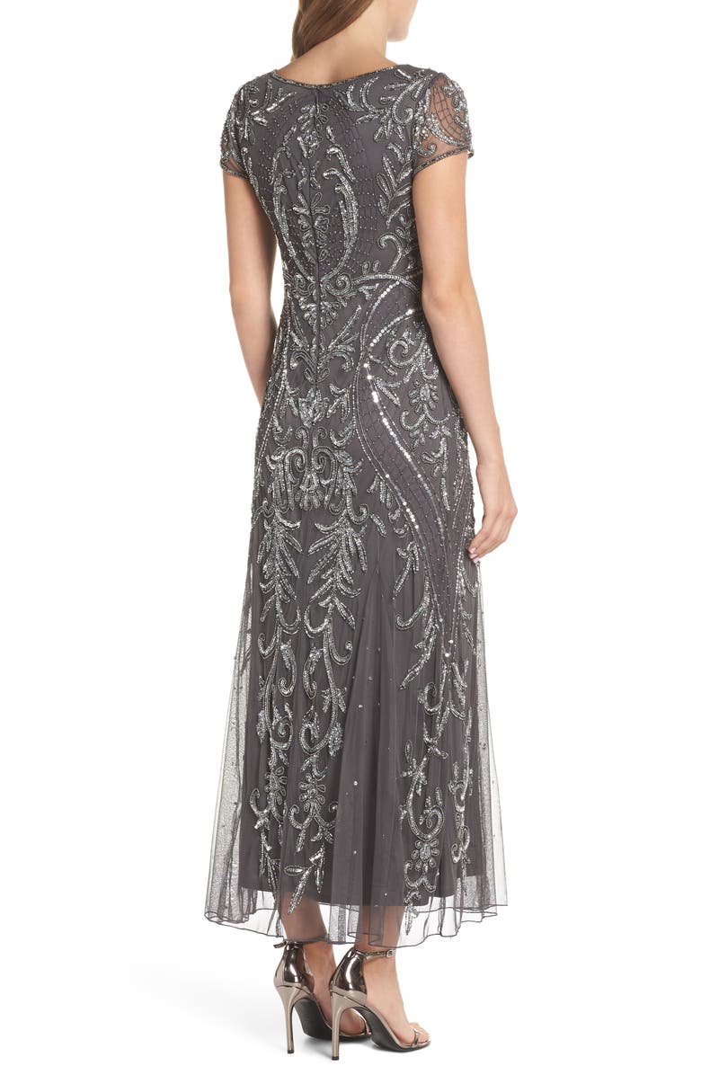 Pisarro Nights Embellished Mesh Gown, Alternate, color, 