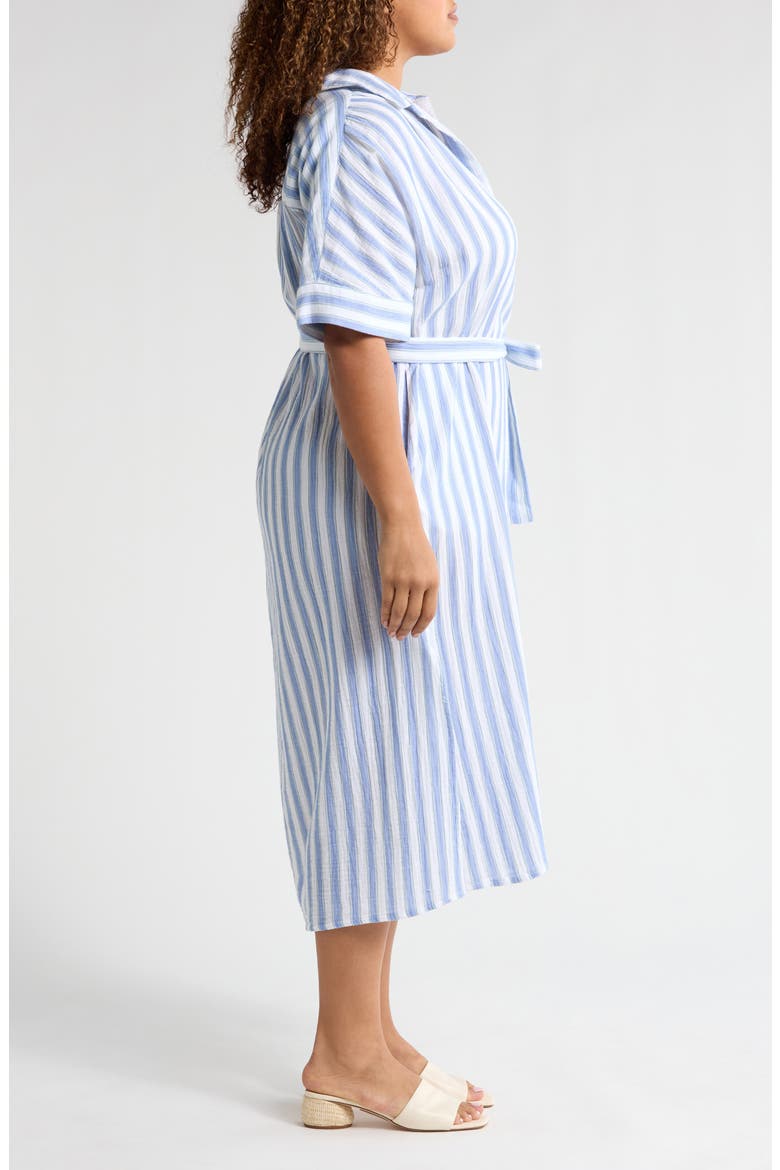Belted Stripe Maxi Shirtdress, Alternate, color, WHITE- BLUE FRIDA STRIPE