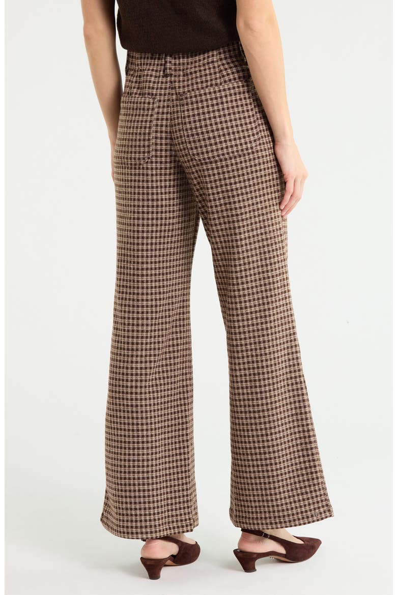 Supernova Double Knit Wide Leg Pants, Alternate, color, BROWN TONE CHECK