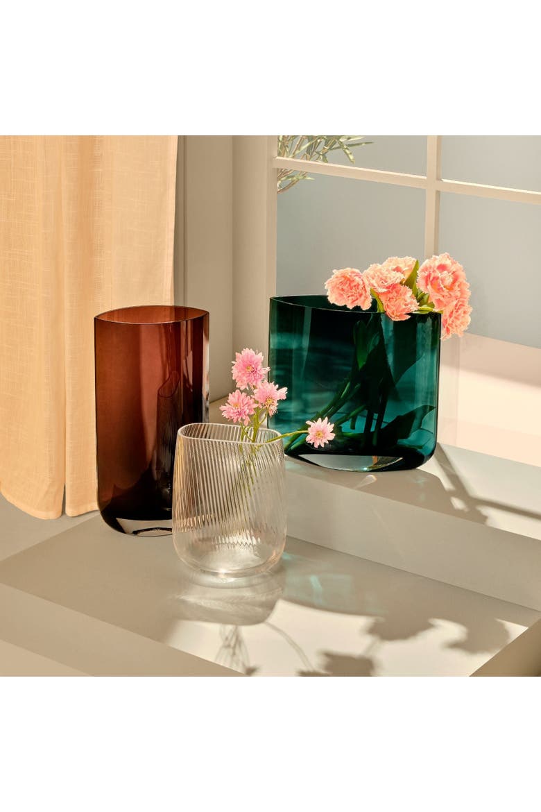 Blade Vase, Short, Alternate, color, Petroleum Green