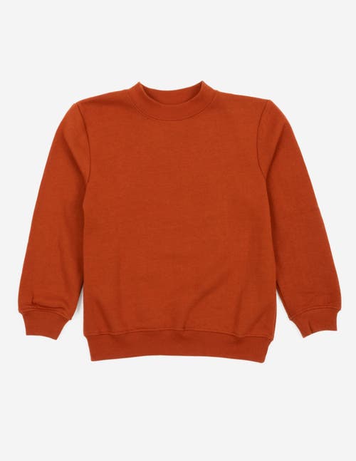 Leveret Kids Pullover Sweatshirt, Long Sleeve, Solid Colors In Brown