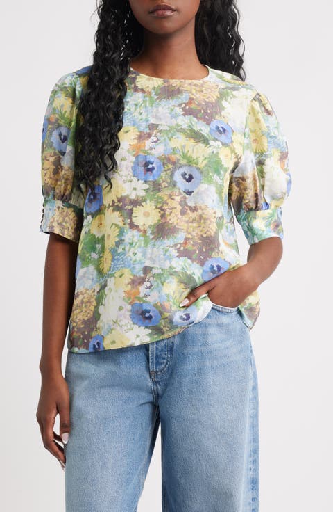 Floral Puff Sleeve Top