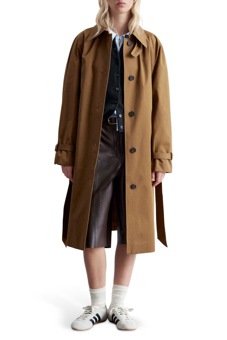 Cotton Trench Coat, Main, color, OLIVE GREEN