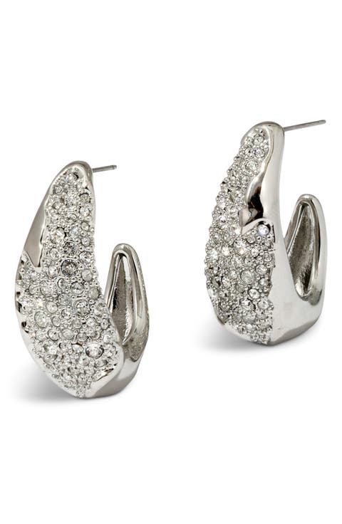 Solanales Crystal Pavé Hoop Earrings